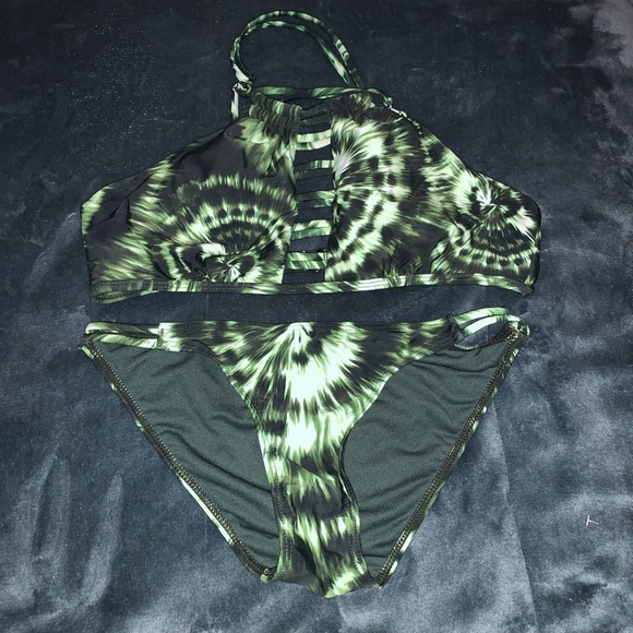 Other - Brand new Green Tye Dye High Neck Bikini